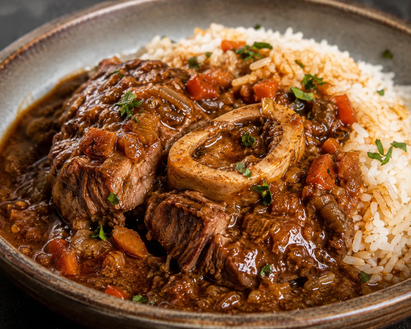 Guiso de osobuco y arroz
