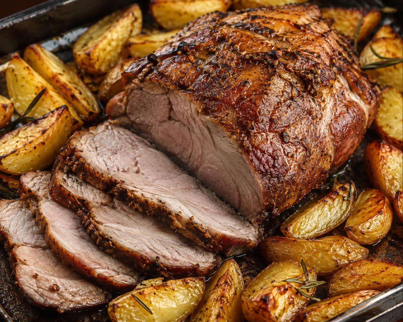 Bondiola al Horno con Papas Cuñas