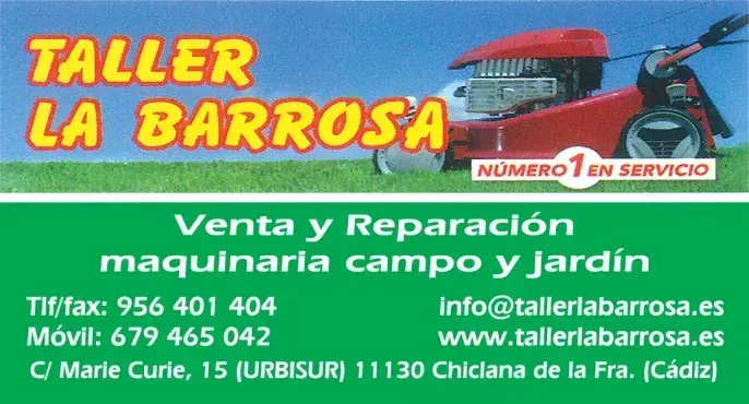 Maquinaria de jardinería Maquinaria campo Jardín Taller La Barrosa