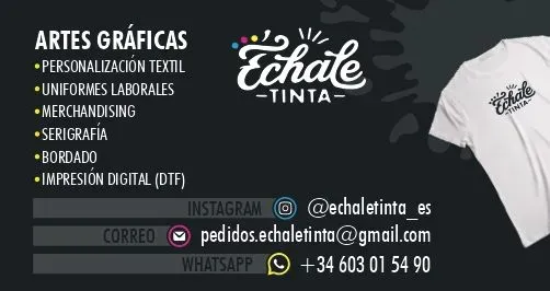 Serigrafía Bordados Impresión digital DTF Échale tinta