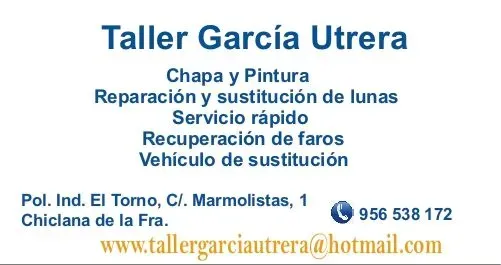 Taller Chapa y Pintura García Utrera Reparación y sustitución de lunas Recuperación de faros