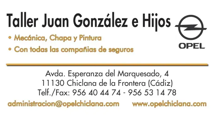 Concesionario Opel MG Talleres Juan González e Hijos taller mecánica Chapa y pintura