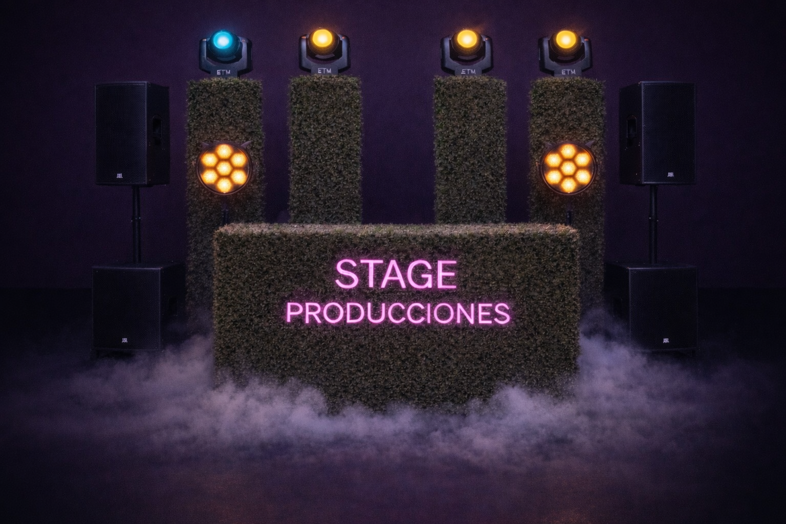 DJ setup with advanced lights