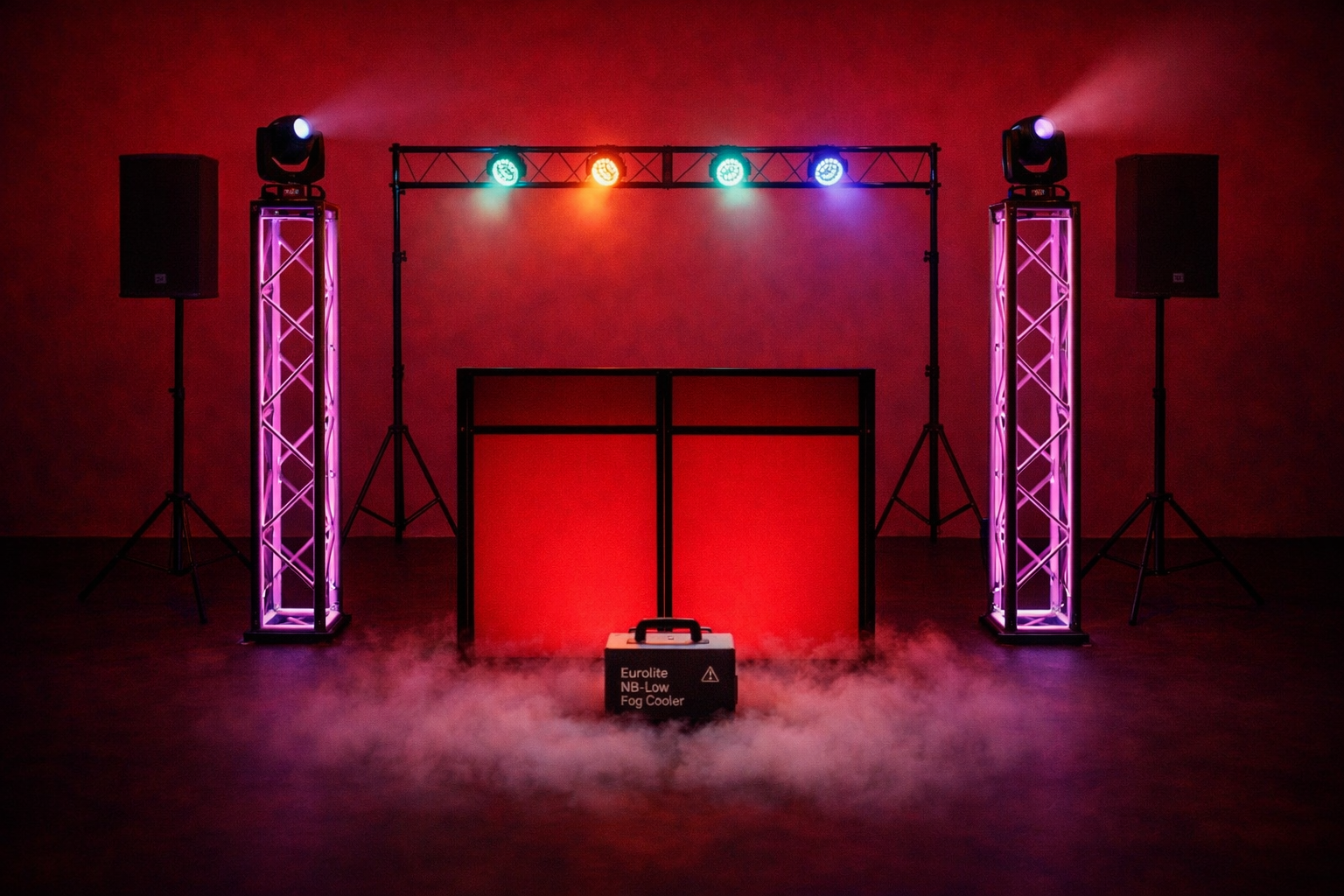 DJ setup with lights