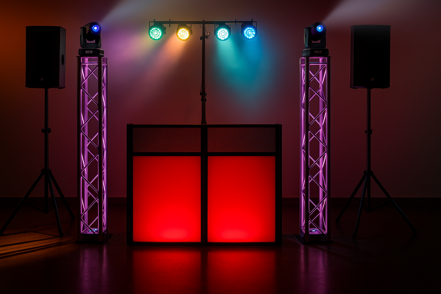 DJ setup with lights