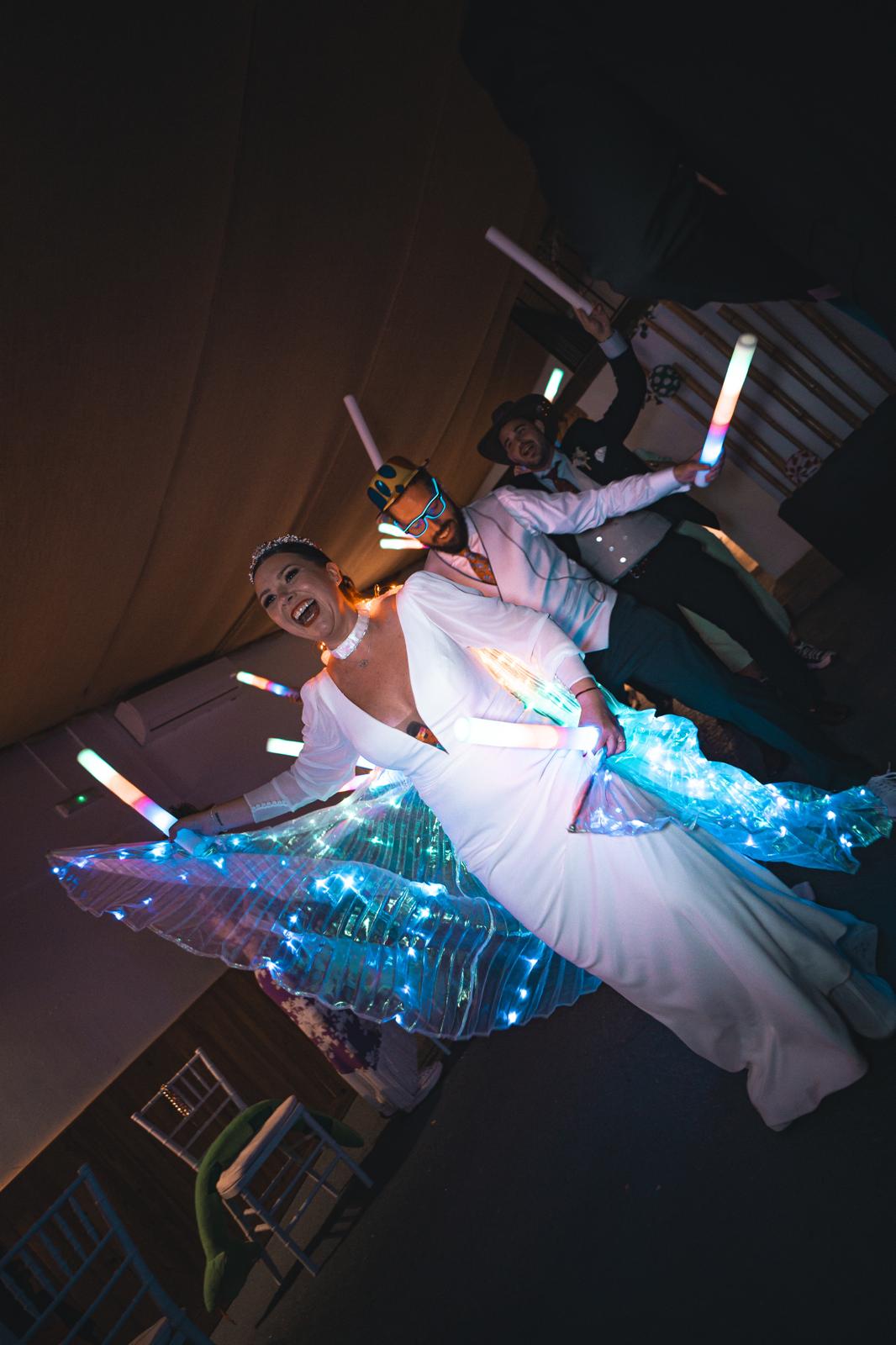 LED Robot at a party