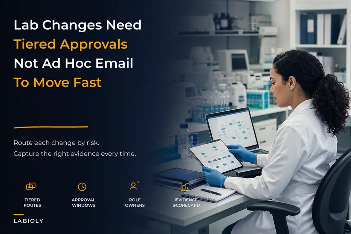 A Practical Lab Change-Approval Matrix: Tiered Approvers, Required Evidence and Routing Templates