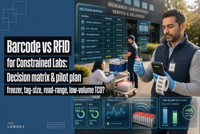 Barcode vs RFID for Sample Tracking in Constrained Labs: Decision Matrix and Pilot Plan