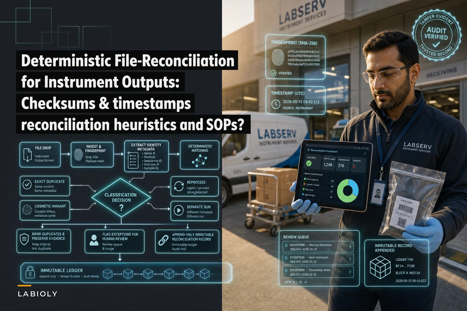 Deterministic File-Reconciliation for Instrument Outputs: Checksums, Timestamps and Heuristics