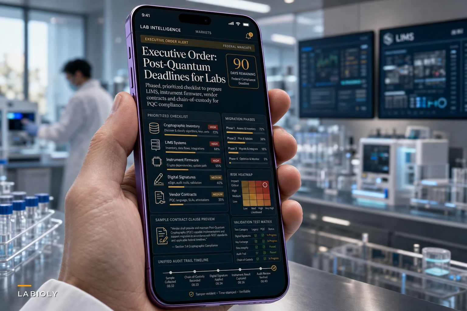 How Lab Managers Should Prepare LIMS, Instruments and Chain‑of‑Custody for the New Post‑Quantum Cryptography Deadlines