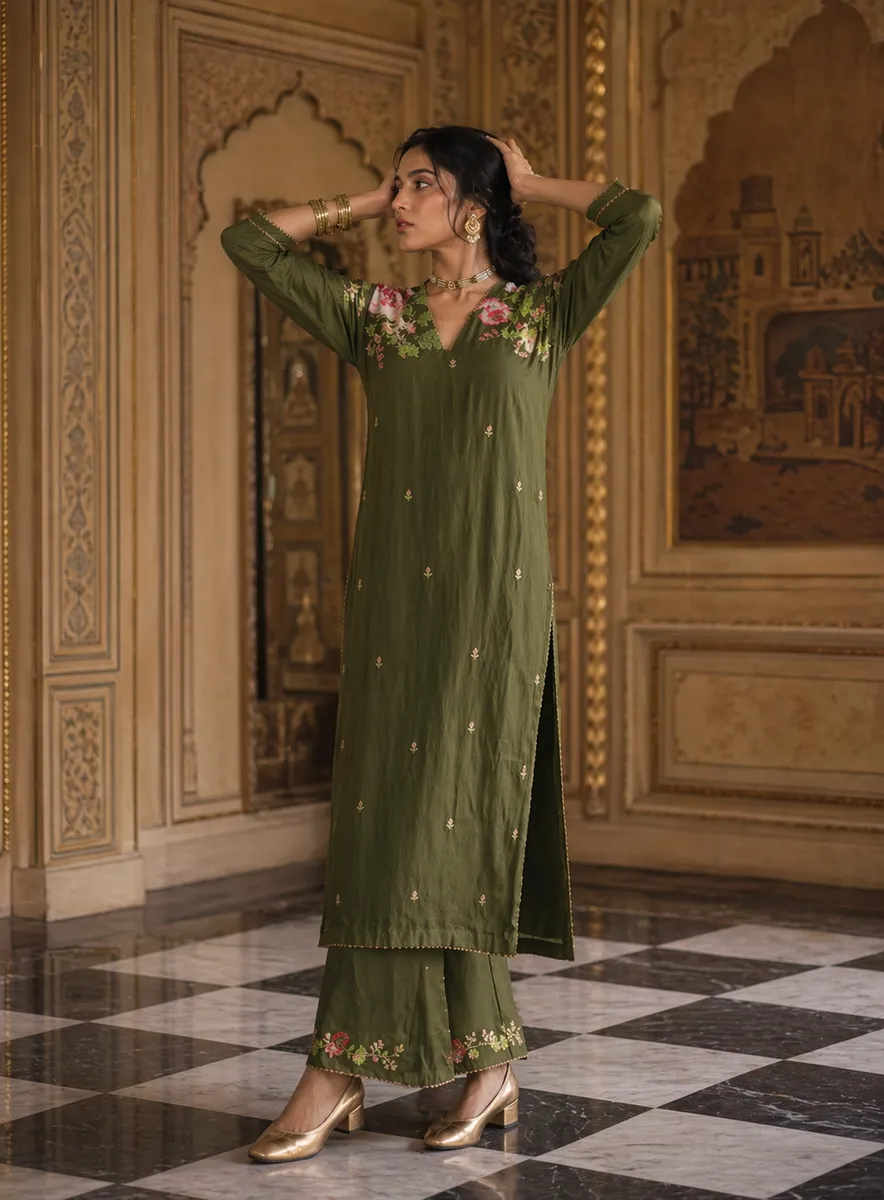 Olive kurta set