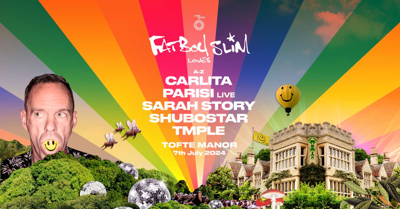 Fatboy Slim Loves at Tofte Manor  - Tofte Manor - 07 Jul 2024