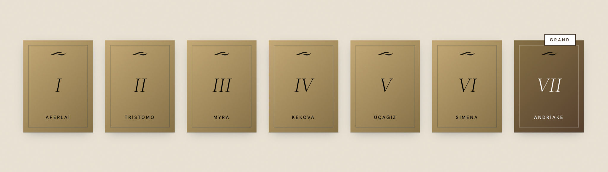 Nisora Blue — Bungalow door signs, named after Lycian places