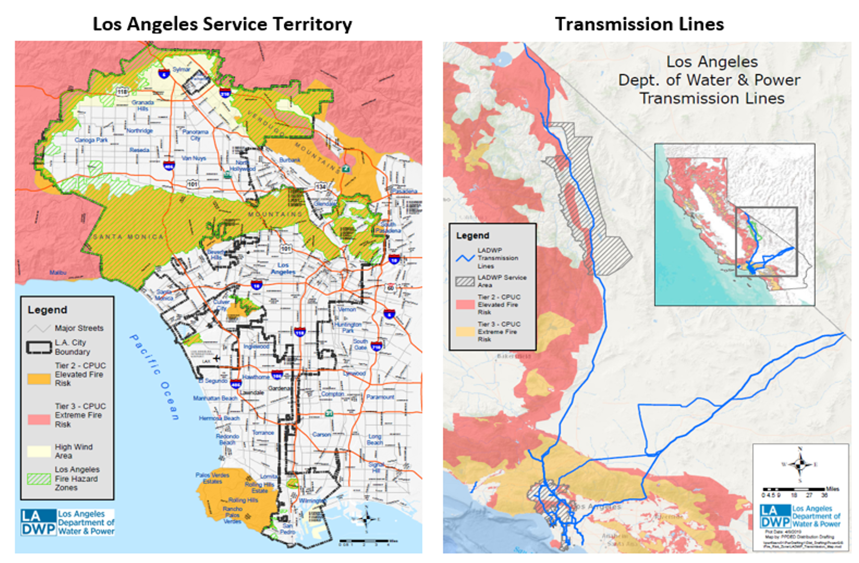 Los Angeles Service Territory and Transmission Lines