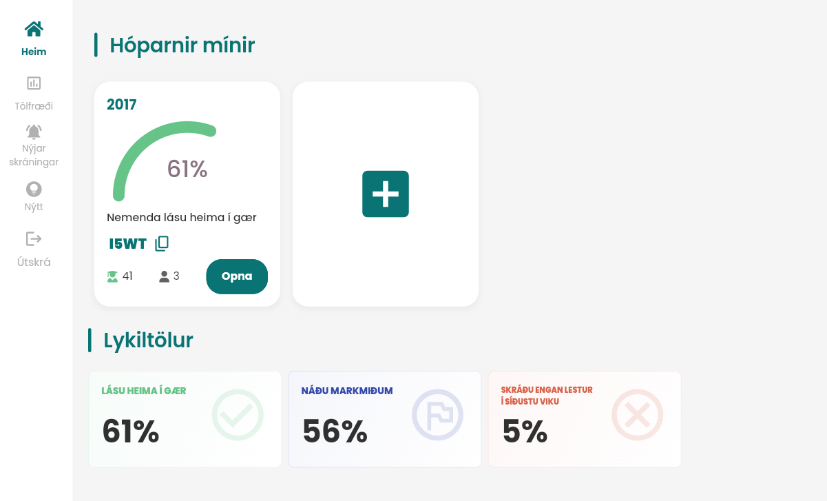 Stofnun hópa og umsjón