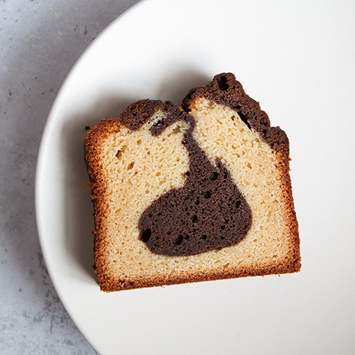 Black & White Loaf Cake Slice