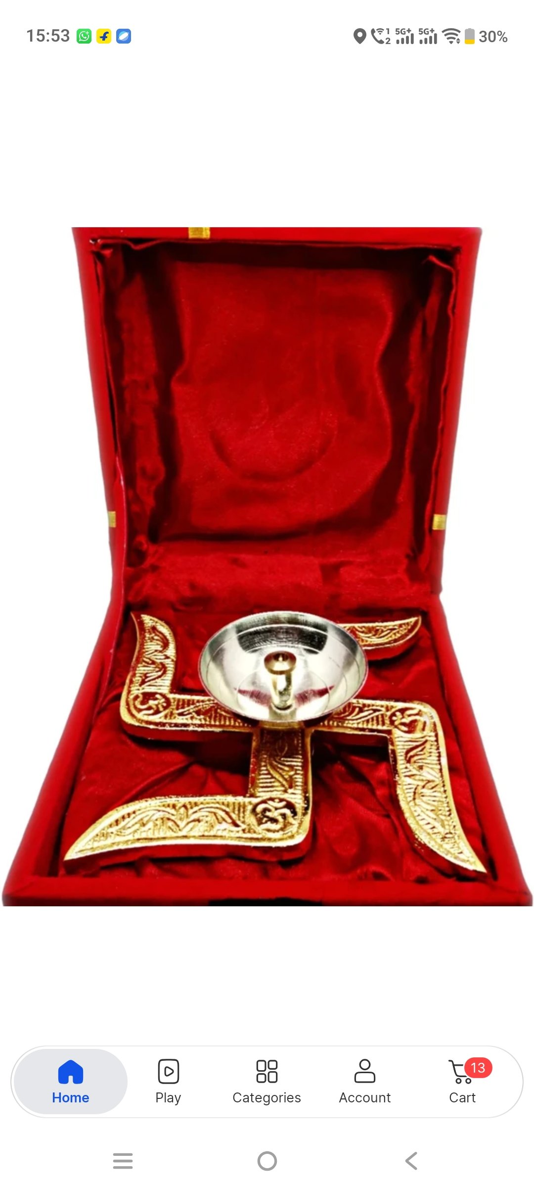 Metal Swastik Diya