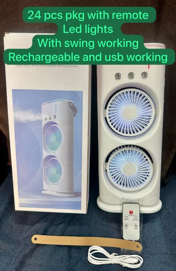 Double spray mist fan