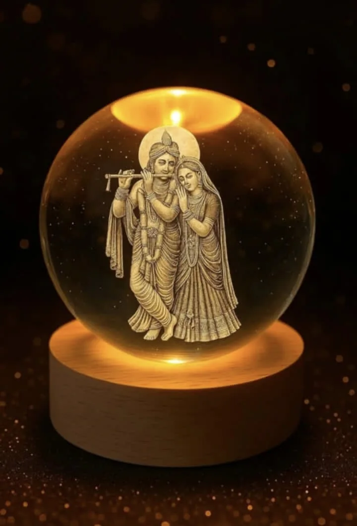 crystal bal lamp radha krishna ji