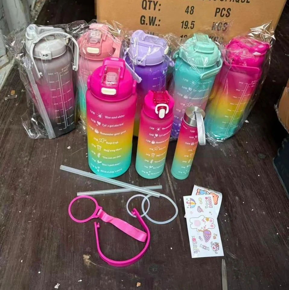 Motivational bottle set coloured