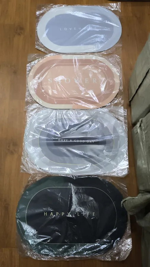 Anti skid bath mat round