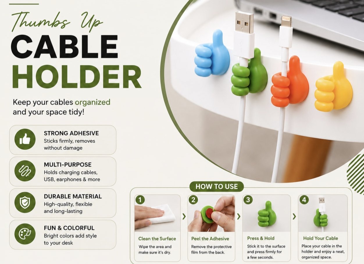 Cable Organiser Thumb Sticker