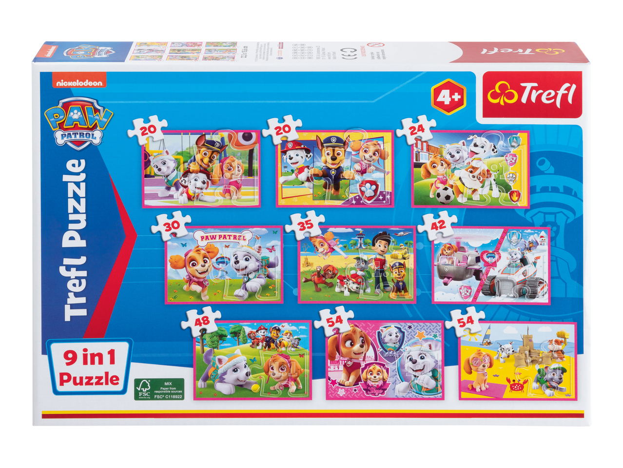 Paw patrol puslespil - 9-i-1