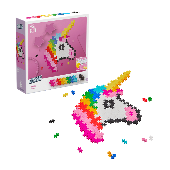 Plus-Plus - Puzzle By Number, Enhjørning 250 stk