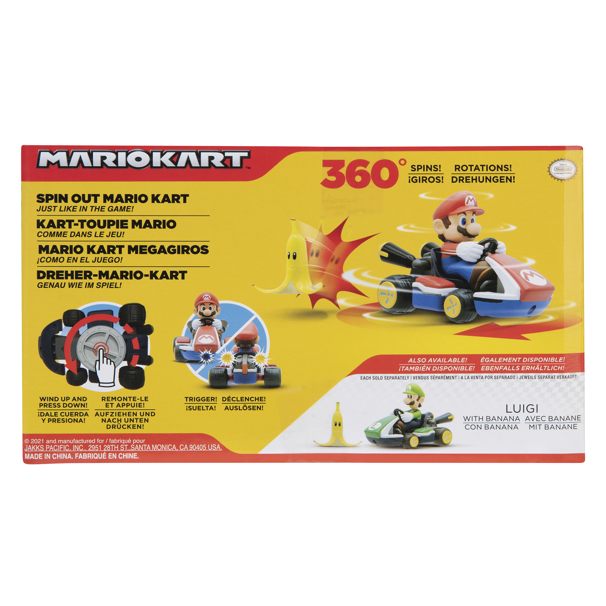6,5cm Spin Out Mario Kart - Luigi