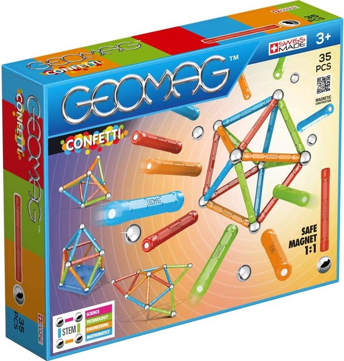 Geomag Confetti Target - farverigt magnetisk byggesæt 35 dele