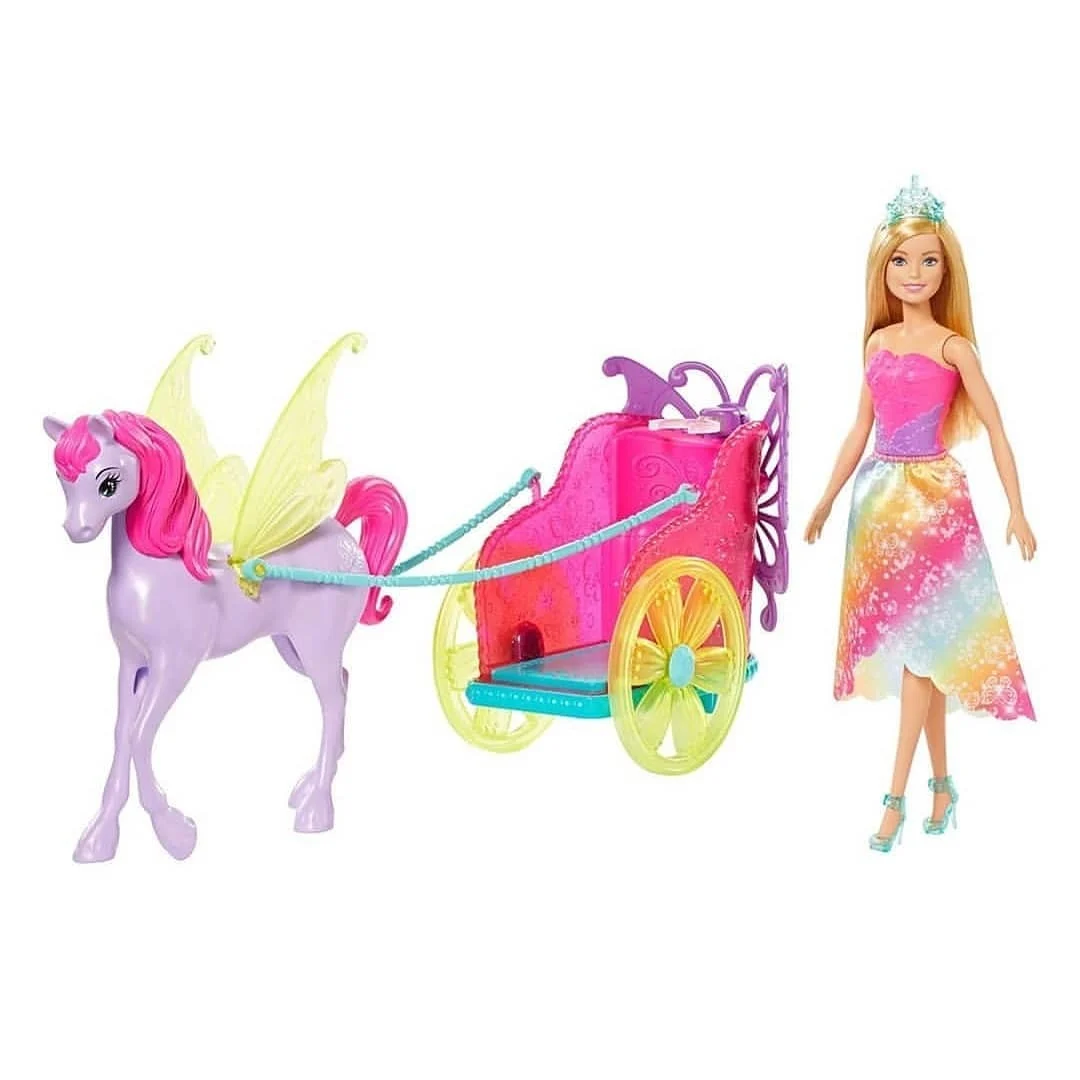 Barbie Chariot + Fantasy Hest & Prinsesse Dukke