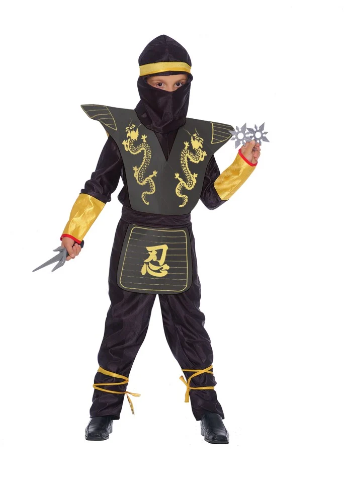 Ciao - Børnekostume -  Sort Ninja Deluxe Sæt (98 cm)
