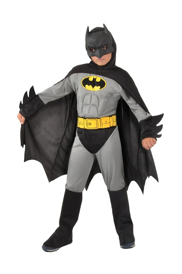 Ciao - Kostume m/Muskler - Batman (Grå) (124 cm)