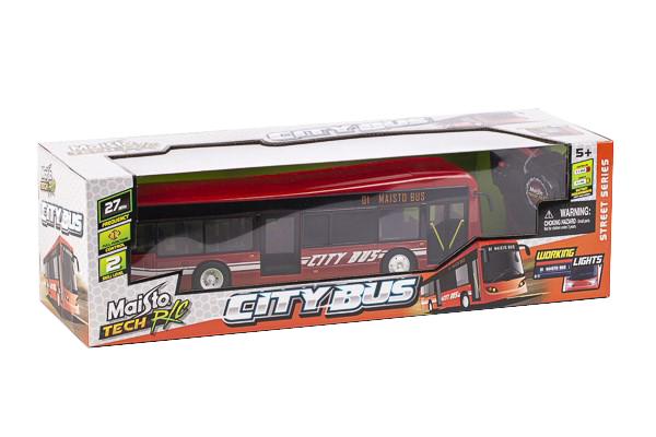 City Bus R/C Fjernstyret Bus 33cm 27Mhz - Rød