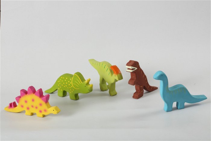 Dinosaurer i 100% naturgummi
