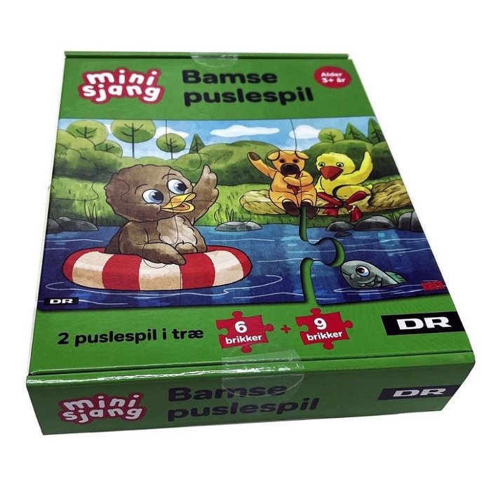 Puslespil 6 + 9 brikker - Bamse, Kylling & Ælling