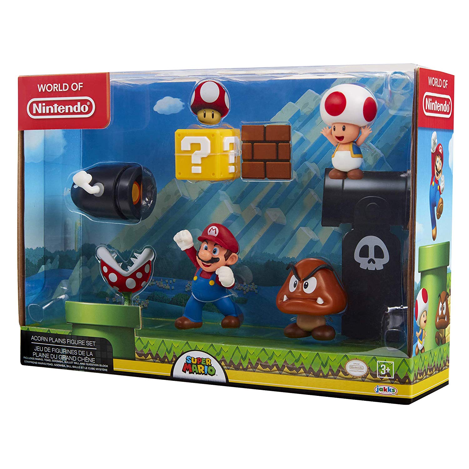 Figursæt 6 cm - 5 Figurer Mario Acorn Plains Diorama