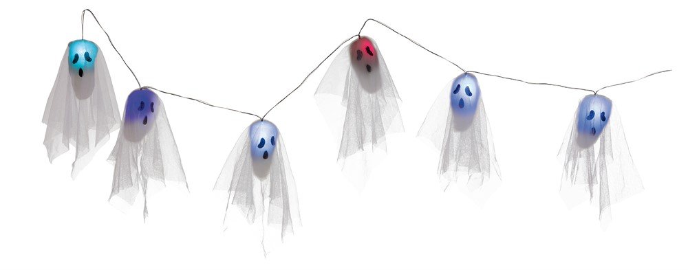 Halloween Lyskæde med Spøgelser - 170 cm