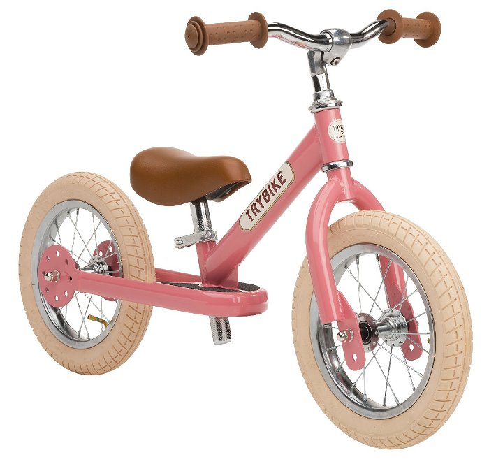 Løbecykel - Trybike med to hjul, Rosa