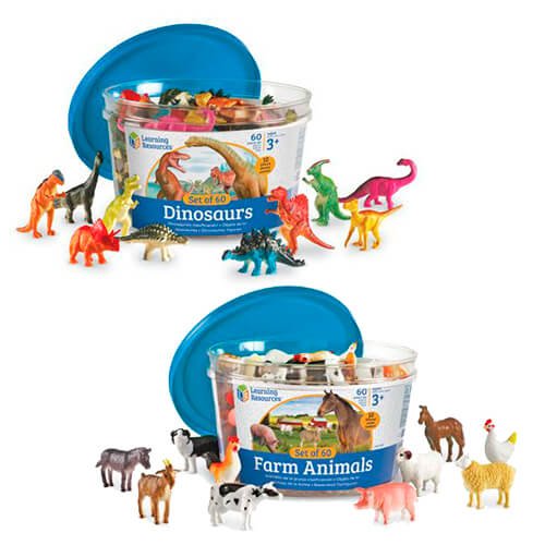 Tæl & Sorter - Bondegårdsdyr eller Dinosaurusser