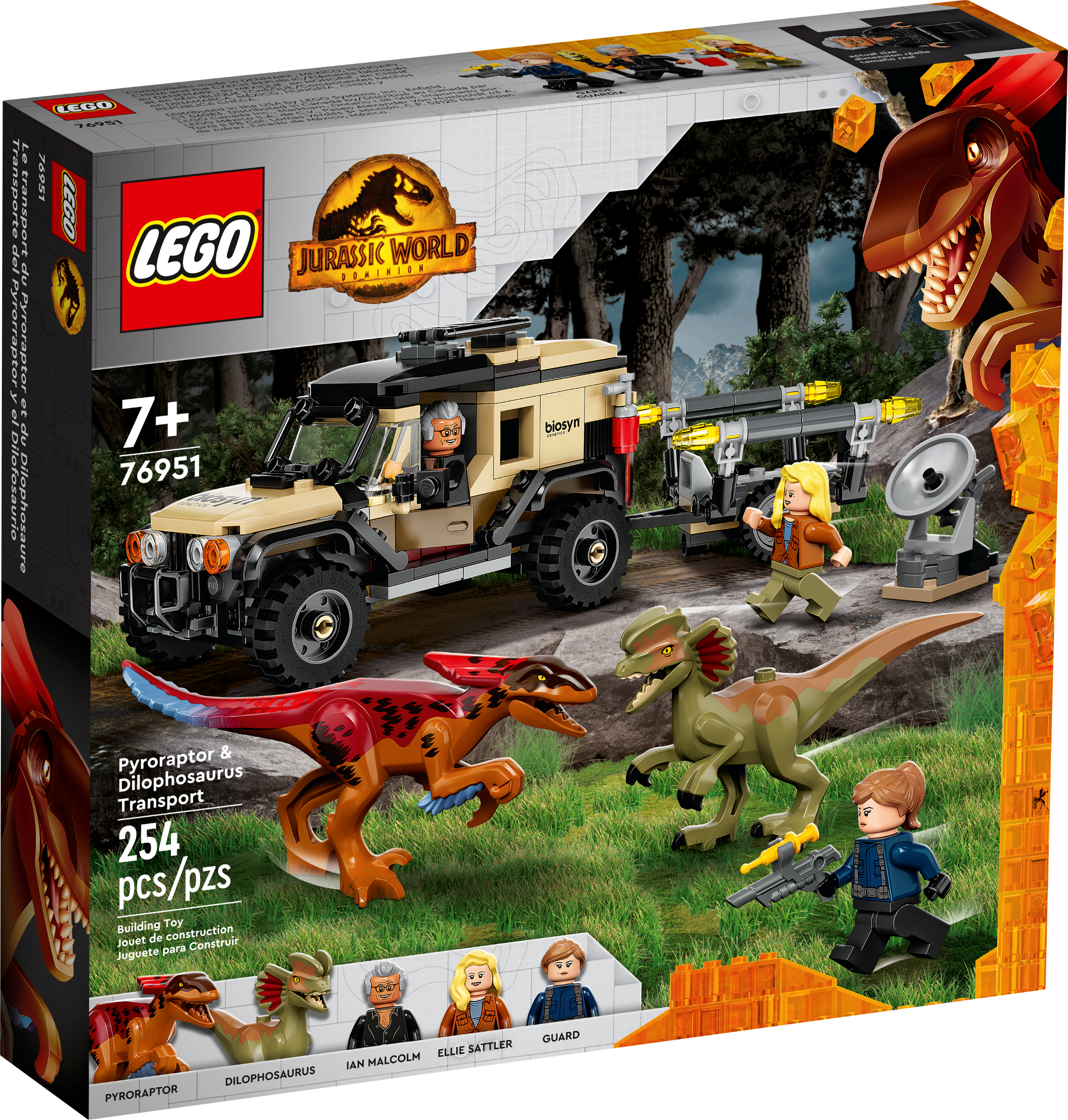 LEGO Jurassic World - Pyroraptor og dilophosaurus-transport (76951)