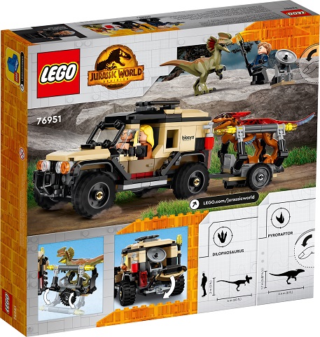 LEGO Jurassic World - Pyroraptor og dilophosaurus-transport (76951)