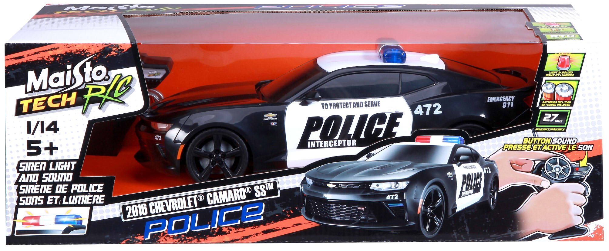 MAISTO R/C - Politibil – Chevrolet Camaro R/C 1:14 27/40Mhz