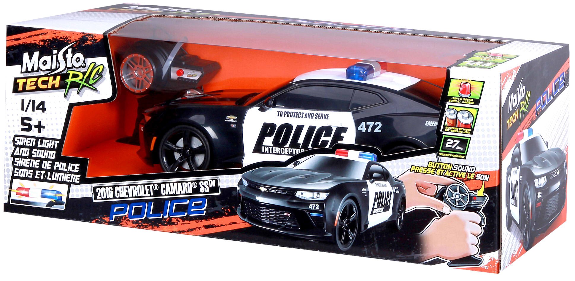 MAISTO R/C - Politibil – Chevrolet Camaro R/C 1:14 27/40Mhz