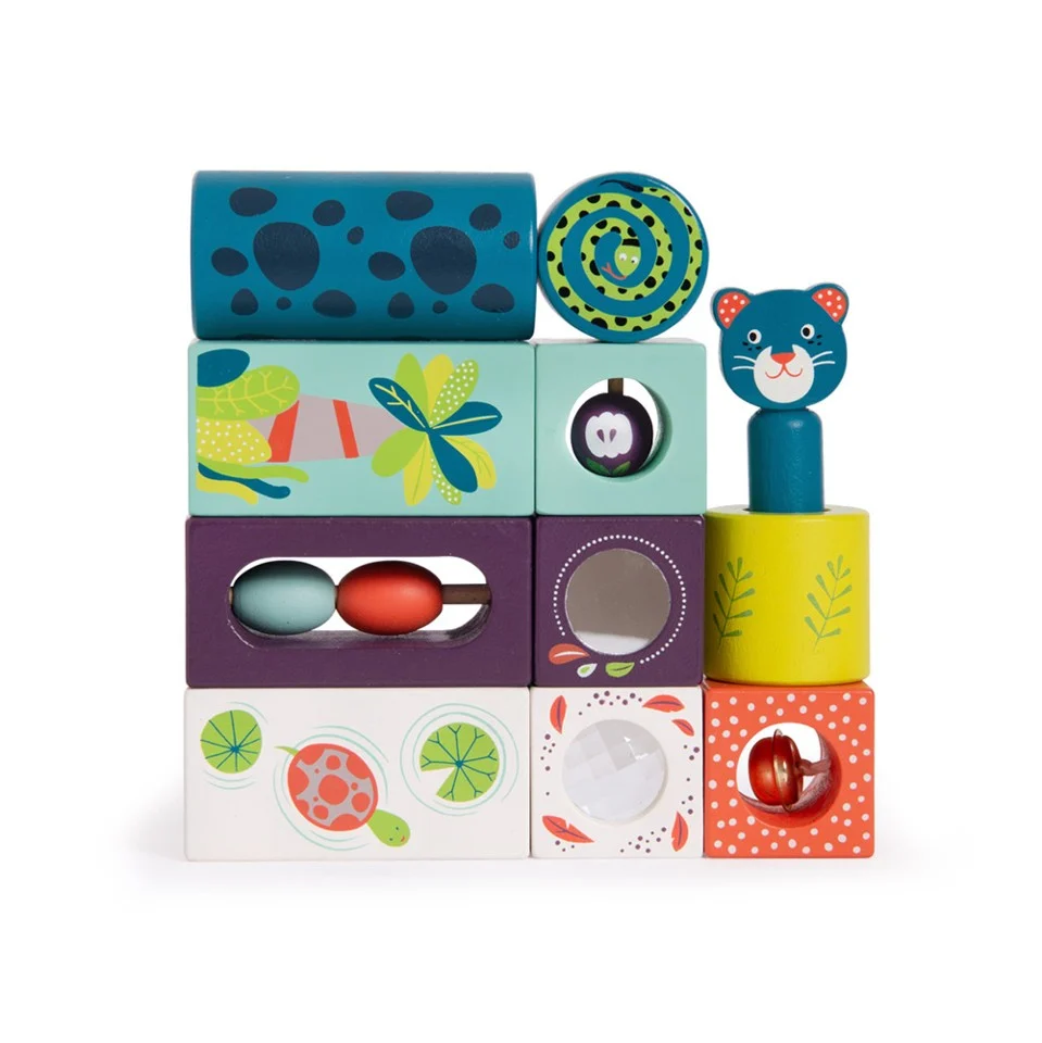 Moulin Roty - Stack-up Activity Cubes - Dans la Jungle
