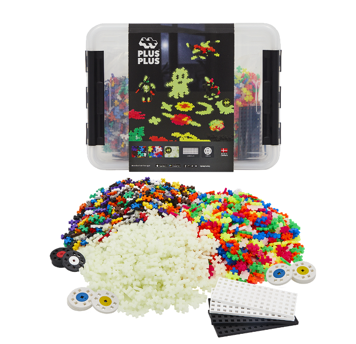 Plus-Plus Glow Mix inkl. kasse - 2.000 stk