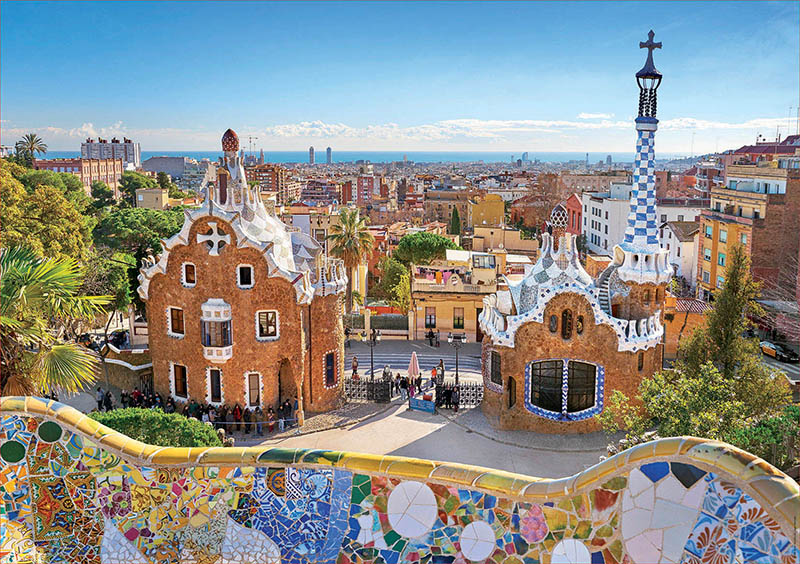 Puslespil 1000 Brikker - Park Güell, Barcelona