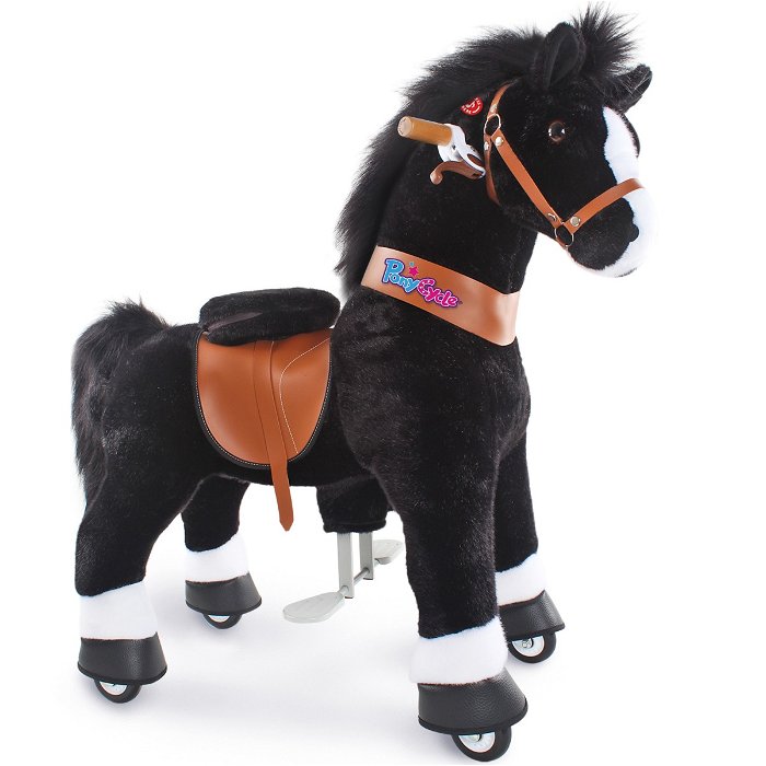 Rid Selv - Hest, sort m. hvid blis, Medium