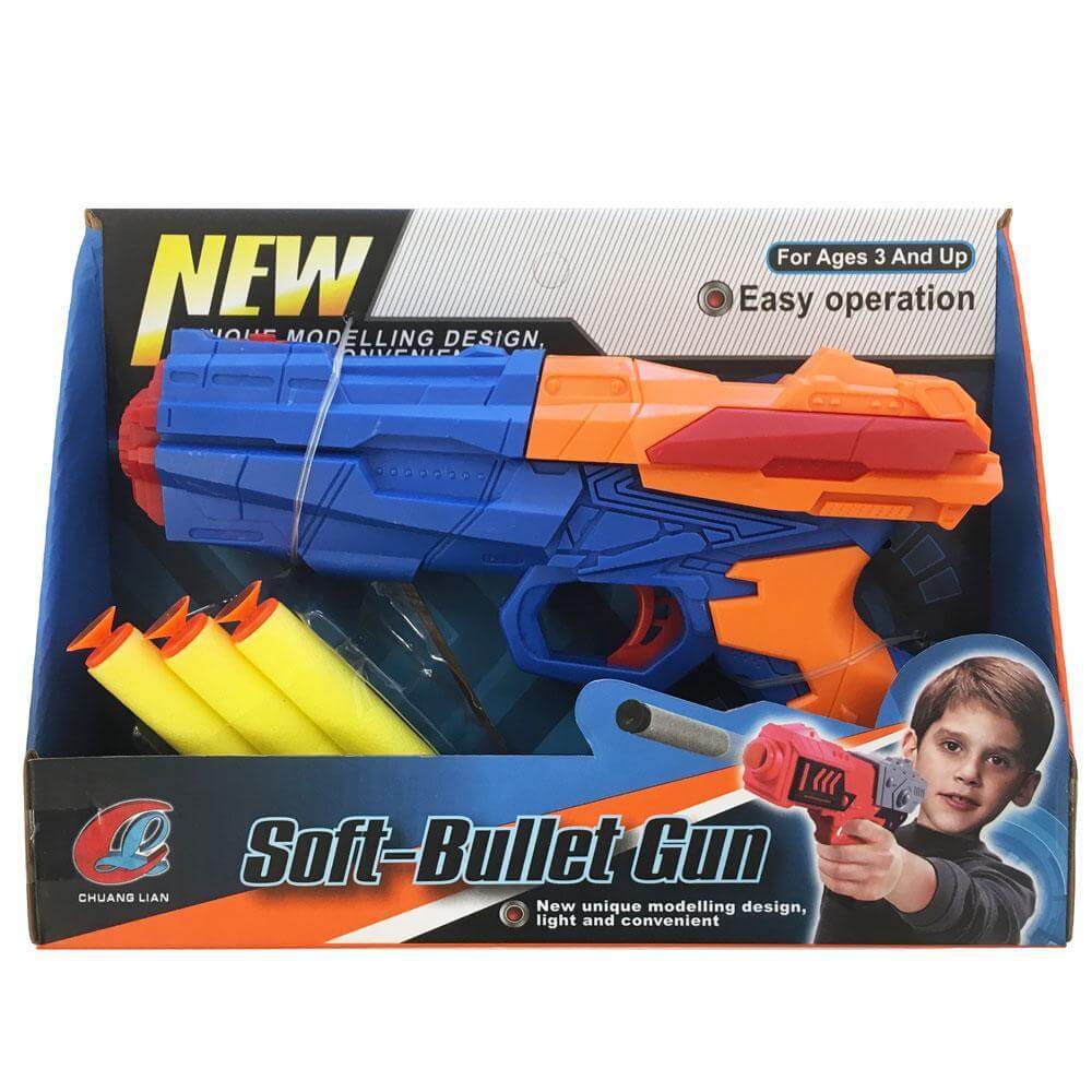 Soft-Bullet Gun med 3 pile