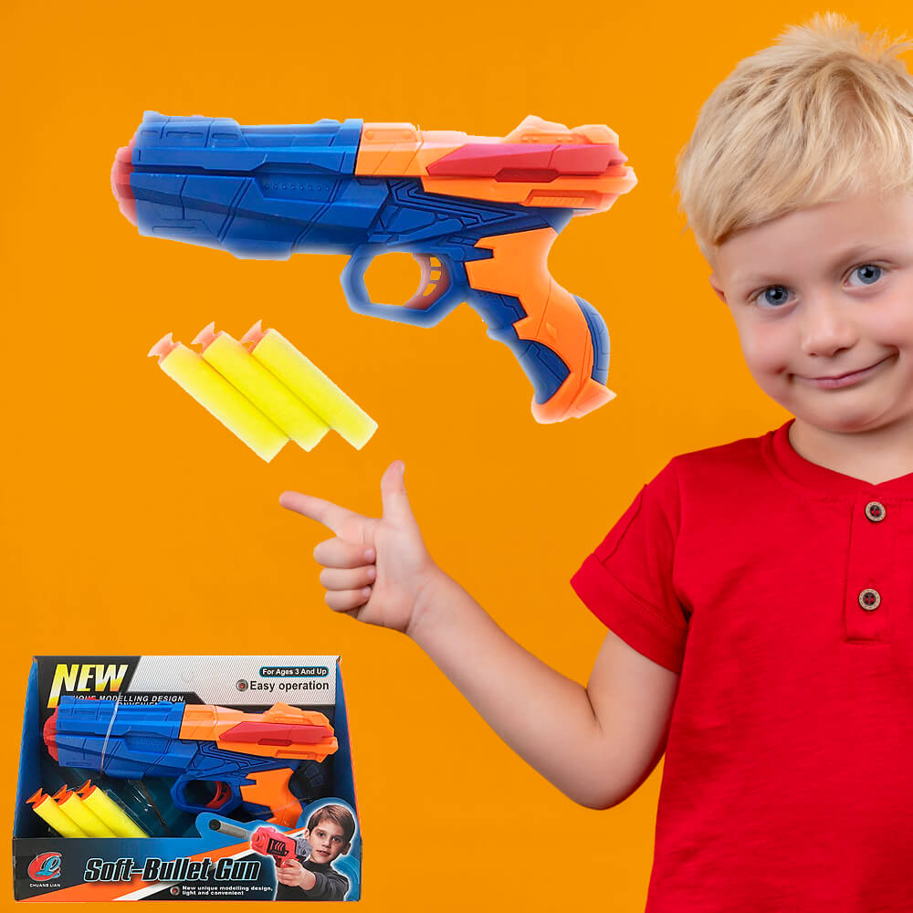 Soft-Bullet Gun med 3 pile